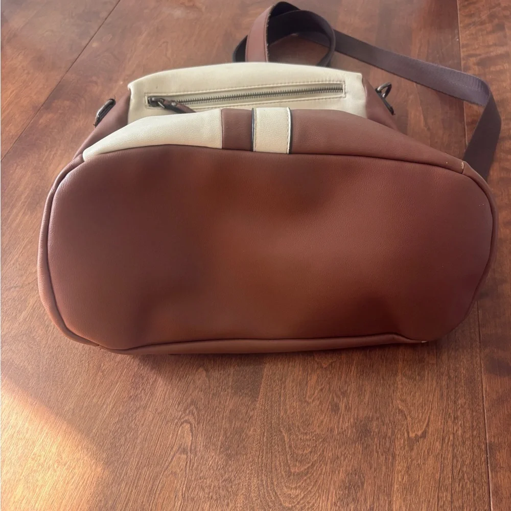 4 for $20 item Two-Tone Brown and Cream Backpack